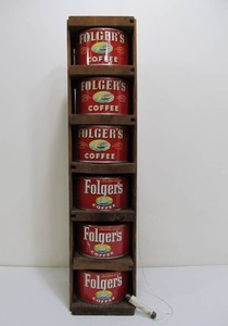 lot 242 image: Primitive Vintage Folk Art Coffee Can Storage Rack