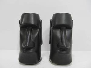 lot 244 image: Pair of Vintage Mid Century Ceramic Easter Island Planters