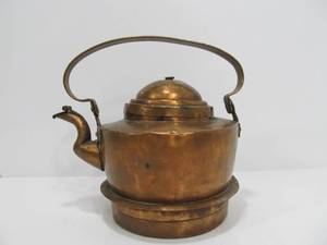 lot 252 image: Antique Solid Copper Teapot