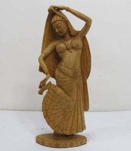lot 264 image: Highly Detailed Carved Wooden Figural Dancer Carving