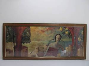 lot 269 image: Contemporary Modern Art Didier Lourenco Interior Rojo Print