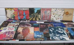 lot 311 image: Lot of Approx 50 Vintage Vinyl Records - Several Rock Albums & Other Genres
