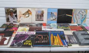 lot 312 image: Lot of Approx 50 Vintage Vinyl Records - Several Rock Albums & Other Genres