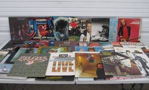 lot 313 image: Lot of Approx 50 Vintage Vinyl Records - Several Rock Albums & Other Genres