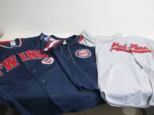 lot 326 image: 2 MN Twins Jerseys and Toledo Mud Hens Jersey - Size XXL