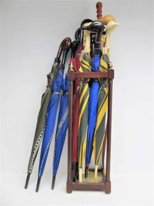 lot 129 image: Large Lot of Umbrellas wStand- Some Brand New 