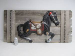 lot 329 image: Large Barnwood Rocking Horse Wall Display