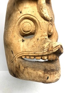 lot 342 image: Large Old Carved Wood Tribal Mask