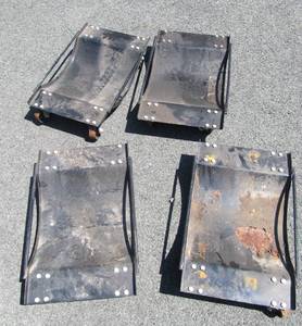 lot 376 image: Set of 4 Heavy Duty Steel CarWheel Rollers