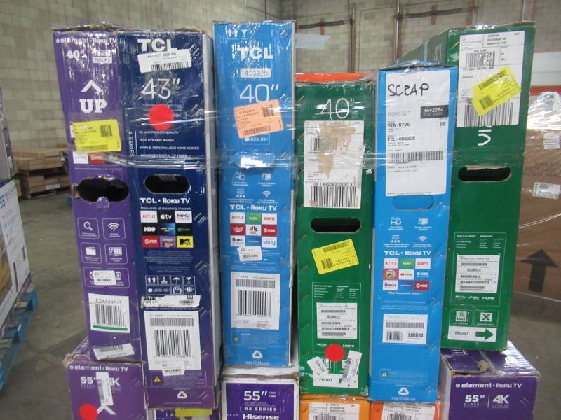 lot 53 image: UNTOUCHED Wholesale Pallet of 40 43 50 & 55 Smart Ultra HD TVs - $ 3,457.87 RETAIL VALUE