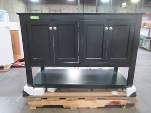 lot 209 image: Fresca Manchester 48 in. W Bathroom Double Bowl Vanity Cabinet Only in Black FCB2348BL-D