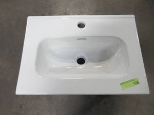 lot 222 image: Royo Street pack 20 in. W x 14 in. D Vanity in Sandy Grey with Vanity Top in White with White Basin and Mirror 125487