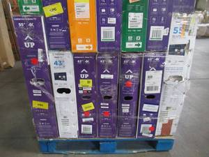 lot 54 image: UNTOUCHED Wholesale Pallet of 40 43 50 & 55 Smart Ultra HD TVs - $ 3,559.85 RETAIL VALUE
