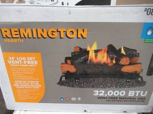 lot 239 image: Remington 24-in 32000-BTU Dual-Burner Vent-free Gas Fireplace Logs with Thermostat and Remote 24IN VF GAS LOG TSTA