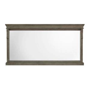 lot 114 image: Home Decorators Collection 60 in. W x 31 in. H Framed Rectangular Bathroom Vanity Mirror in Distressed Grey, NADGM3160