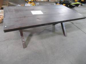 lot 116 image: allen  roth Atworth 42-in W x 76-in L Rectangle Aluminum Dining Table S-1718T-1R-1, - Scratch and Dent.