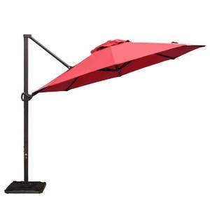 lot 123 image: Abba Patio 11 ft. Cantilever Push Tilt Patio Umbrella in Dark Red, APNRC330DR.