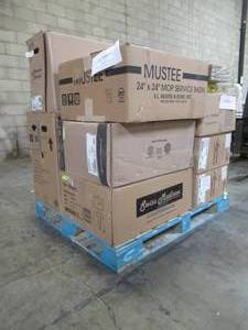 lot 305 image: WHOLESALE MIXED PALLET OF TOILETS, TOILET PARTS AND SINKS