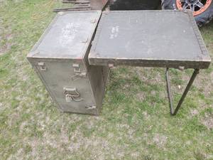 lot 37 image: Antique Portable Army Field Table