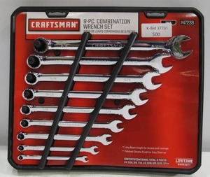 lot 500 image: Craftsman 9-Piece SAE Standard Combination Wrench Set
