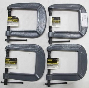 lot 504 image: 4-Pack Steel Grip 3 Inch C-Clamps