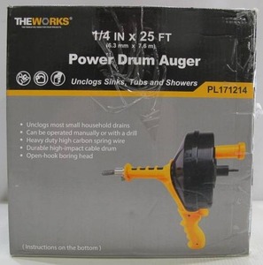 lot 560 image: The Works 14 in. x 25 ft. Power Drum Auger