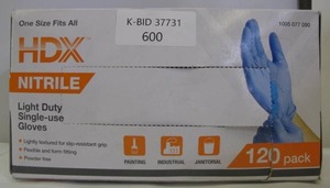 lot 600 image: HDX Heavy-Duty Nitrile Gloves 120 Pack