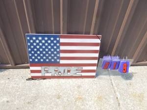 Hanging wall flag. As shown.