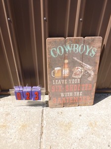 Westerncowboy theme plaque. As shown.