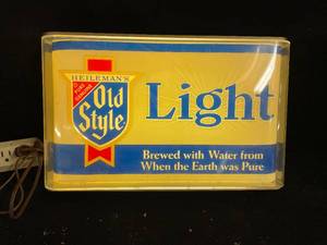lot 29 image: Old Style Light back lit wall hanging sign