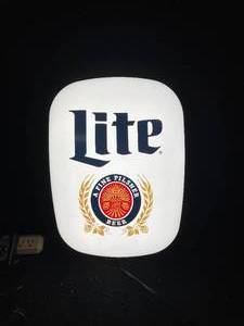 lot 37 image: Miller Lite back lit LED wall hanging sign