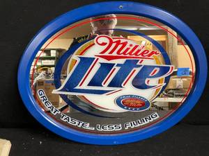 lot 43 image: Miller Lite oval mirror
