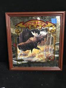 lot 79 image: Pigs Eye Pilsner moose mirror, artist Doughty