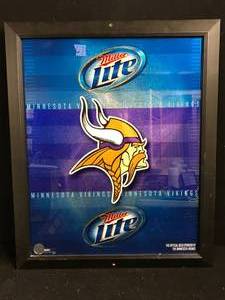 lot 67 image: Miller Lite MN Vikings NFL mirror