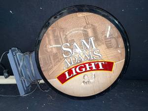 lot 72 image: Sam Adams Light and Boston Lager 2-sided pub light