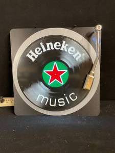 lot 58 image: Heineken Music turntable  record player neon