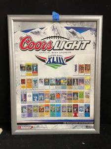 lot 116 image: Coors Light Superbowl XLIII 43 poster with historic tickets