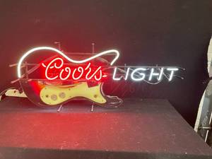 lot 104 image: Coors Light neon guitar