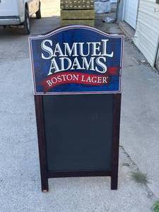 lot 128 image: Sam Adams Boston Lager A-frame chalkboard