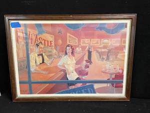 lot 134 image: Newcastle Brown Ale framed print, artist R.Rude 1999