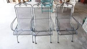 lot 142 image: 3 Metal Outdoor Chairs