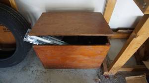 lot 169 image: Wood Box with Misc. Contents
