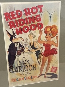 lot 6 image: Framed Red Riding Hood MGM Cartoon Advertising Print