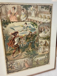 lot 7 image: Beautiful Framed Vintage Snow White & the 7 Dwarves Themed Print
