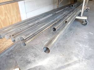 Large Lot of (12) 2, 2-12 & 3 304 & 316 Stainless Steel Pipe - 116 Wall - Most are 20 Long