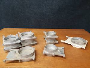 Lot of (9) 5, 6 & 7 Cast Aluminum Air Duct Manual Blast Gates