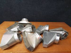 Lot of (8) 6 Round Transition Galvanized Duct Fittings