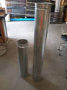 New Lot of (2) Galvanized 8 Double Wall Vent Pipes 36 & 60