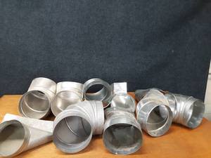Lot of (10) 8 Galvanized & Aluminum Round Duct Fittings
