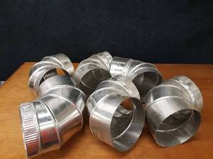 Lot of (6) 8 Aluminum Duct 90° Elbows